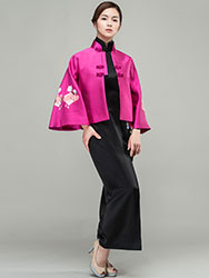 Watermelon Red silk Chinese jacket