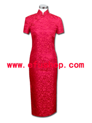 Red dragon short sleeves cheongsam SCT131