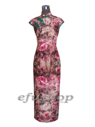 peony silk cheongsam SCS32