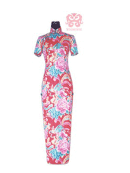 Peonys red Cotton Cheongsam SCO34