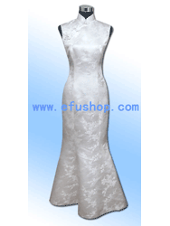 White plum mermaid cheongsam dress SCT146