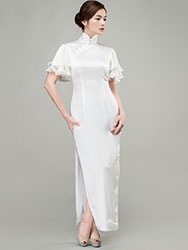 White long qipao dress 