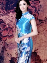 blue cheongsam