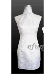 White dragon sleeveless cheongsam dress