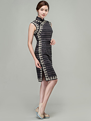 Grey modern short qipao dress