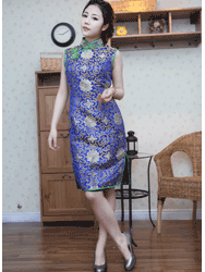 Blue sleeveless QiPao SCT212