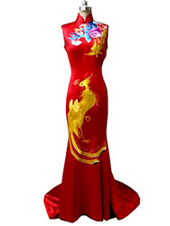 Red phoenix embroidery wedding dress