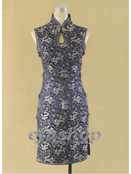 Navy blue dragon Modern Qipao sct199