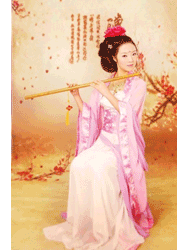 Pink chiffon coat with Ivory chiffon hanfu dress ohf006