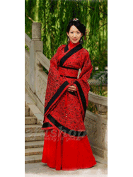red brocade hanfu dress ohf032