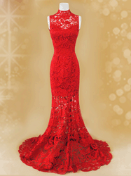Red lace cheongsam dress SCL19