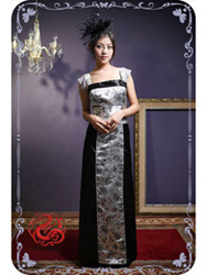 Silver with black brocade dress SMS26