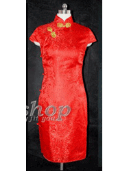 red phoenix capped qipao SCT193