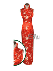 Red plum silk brocade cheongsam dress SCT153