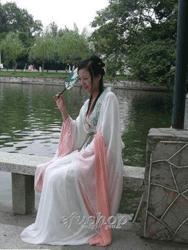 Ivory chiffon Chinese hanfu dress ohf008