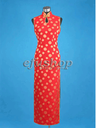 red silk cheongsam dress SCM07