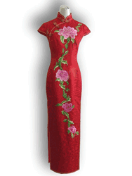 red dragon with embroidery qipao SQE195