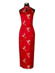 Red with golden dragon&phoenix qipao dress SCT228