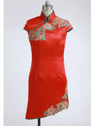 Red capped cheongsam dress WDH42