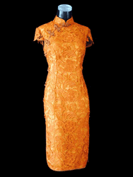 Orange lace cheongsam scl02