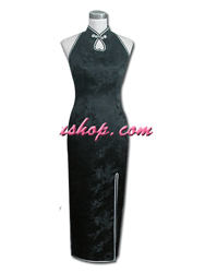Black plum silk dress SCT94