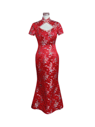 Red silk cheongsam dress SCT12