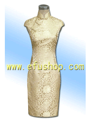 Golden rich flower cheongsam dress SCT120