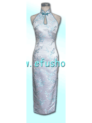 Light blue plum halter cheongsam SCT137