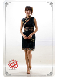 Black dragon modern cheongsam dress SMS62