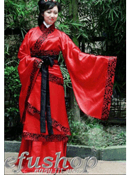 red satin hanfu dress ohf022