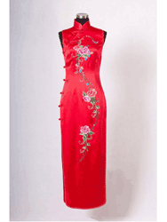 Red silk with embroidery qipao SQE188