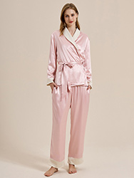 light pink women's sleepwear top with pants