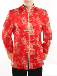 Red dragon brocade men's jacket