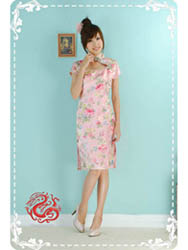 Pink peony cheongsam dress SMS67