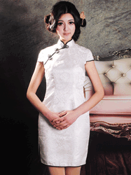 white short cheongsam