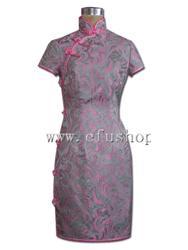 Grey brocade cheongsam dress SCT172