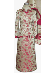 Golden silk brocade cheongsam dress SCT110