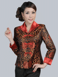 Black rich flower Chinese Clothes CCJ106