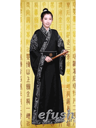 Black cotton mixed linen Chinese wedding hanfu dress for General Huo OHF013