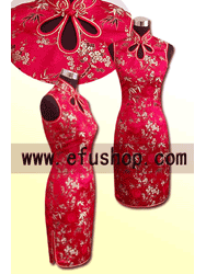 red silk cheongsam dress SCT23