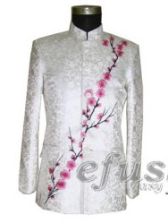 white chinese embroidered men's jacket