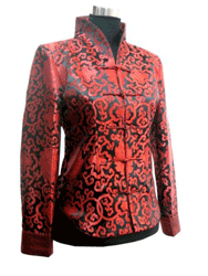 Black with red rich flower jacket CCJ147