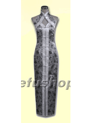 silver brocade cheongsam dress SCT69