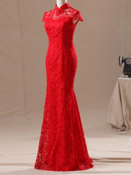 Red lace cheongsam SCL03