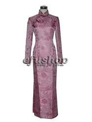 Purple mum silk brocade cheongsam dress SCT16