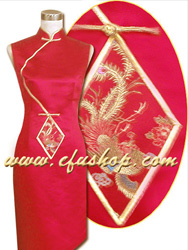 red brocade dress SCT91